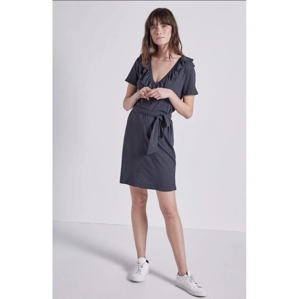 CURRENT ELLIOT  The Aurora‎ Belted Mini Dress Size 0 Gray Summer Cozy